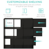 Best Choice Products 9-Cube Storage Organizer, 11in Shelf Opening, Bookcase, Display Shelf, Customizable w/ 3 Removable Back Panels - Black Best Choice Products