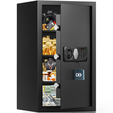 6.5 Cub Extra Large Home Safes Water and Fireproof, Anti-theft Safe Box with Removable Shelf, Digital Fire Proof Safe for Home Money Jewelry Valuables RXUJYC