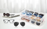 Yiktop Acrylic Eyeglass Organizer, Stackable Sunglasses Case Storage Organizer with Lid - 2 Pack Yiktop