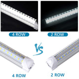 TOPTRONED (10-Pack) 8ft LED Shop Light Fixture,V Shape 100W 18500LM 5000K (Daylight White),8 Foot, 96'' T8 Integrated LED Tube, Linkable Led Bulbs for Garage, Warehouse, Plug and Play, Clear Lens TOPTRONED
