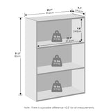 Furinno Simple Book Shelf, 3-Tier Open Shelf Bookshelf, Bookcase, 9.7" x 23.7" x 31.5", for Living Room, Bedroom, Home Office, Plain White Furinno
