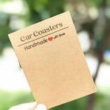 UUYYEO 100 Pcs Car Coaster Packaging Cards Sublimation Car Coaster Display Cards with 100Pcs Bags Bracelet Jewelry Display Cards for Selling Brown UUYYEO