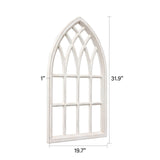 Sintosin Rustic Arched Window Frame 20 x 32 inch, Hanging Distressed White Window Pane Wall Decor, Farmhouse Window Frame Decor, Wooden Cathedral Window Frames for Wall Decor Living Room Christmas Sintosin