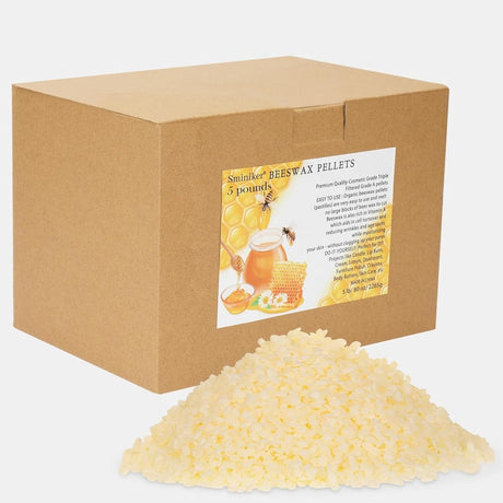 5LB Beeswax Pellets Beeswax for Candle Making Beeswax Pellets for Skin Beeswax Beads Beeswax Bulk Beeswax for Lotion Making for DIY and Craft Project SMINIKER