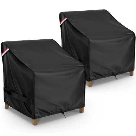 KylinLucky Patio Furniture Covers Waterproof for Chairs, Lawn Outdoor Chair Covers Fits up to 32 W x 37 D x36 H inches 2 Pack Black KylinLucky