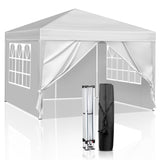 VINGLI 10x10 Pop Up Canopy Tent with Sidewalls, Outdoor Gazebo Canopy Tent, Patio Event Tents Outdoor Commercial Canopy for Parties (White) VINGLI