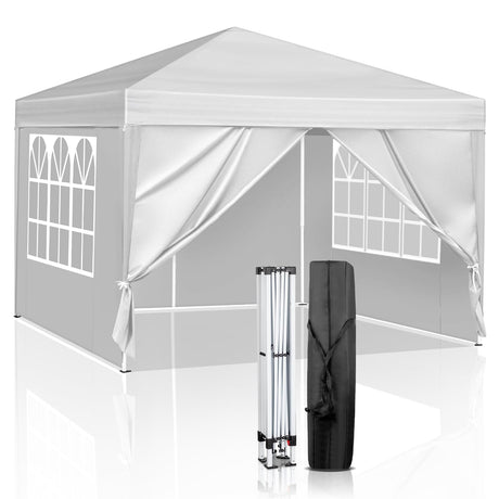 Outvita 10x10ft Ez Pop Up Canopy, Portable Instant Canopy Tent with 4 SideWalls for Outdoor Events, Party, Wedding, Birthday,Graduation Outvita