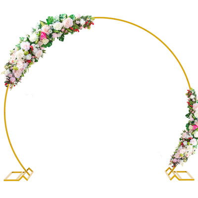 Wokceer Wedding Arch 7.2FT Round Backdrop Stand Gold Metal Circle Backdrop Stand Circle Balloon Arch Stand Frame for Birthday Party Bridal Shower Anniversary Ceremony Candy Tables Celebration