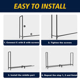 WALMANN 8ft Firewood Rack with Cover, Heavy Duty Firewood Rack With Weather Resistant 600D Oxford Fabric Cover, Indoor/Outdoor Wood Rack for Firewood WALMANN