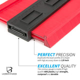 Contour Gauge 10 Inch, Widen Plastic Profile Gauge Duplicator, Precisely Copy Irregular Shapes Wood Template Measuring Tool for Perfect Fit and Easy Cutting (10 Inch Widen-Red) Lambor Studios