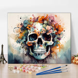 TUMOVO Paint by Numbers for Adults Beginner, Abstract Skull with Floral Adult Paint by Number Kits Kids Paint by Number DIY Oil Painting Kit on Canvas Painting by Numbers for Adults, 16 x20 Inch TUMOVO