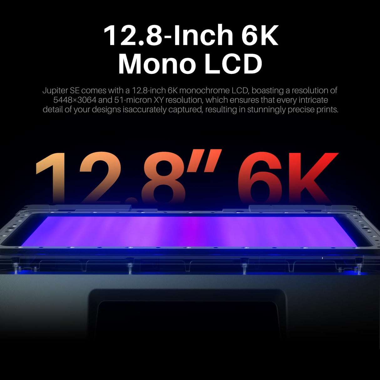 ELEGOO Jupiter SE Resin 3D Printer, Large MSLA 3D Printer with 12.8-inch 6K Monochrome LCD, Printing Size of 10.94 x 6.15 x11.81 Inch ELEGOO