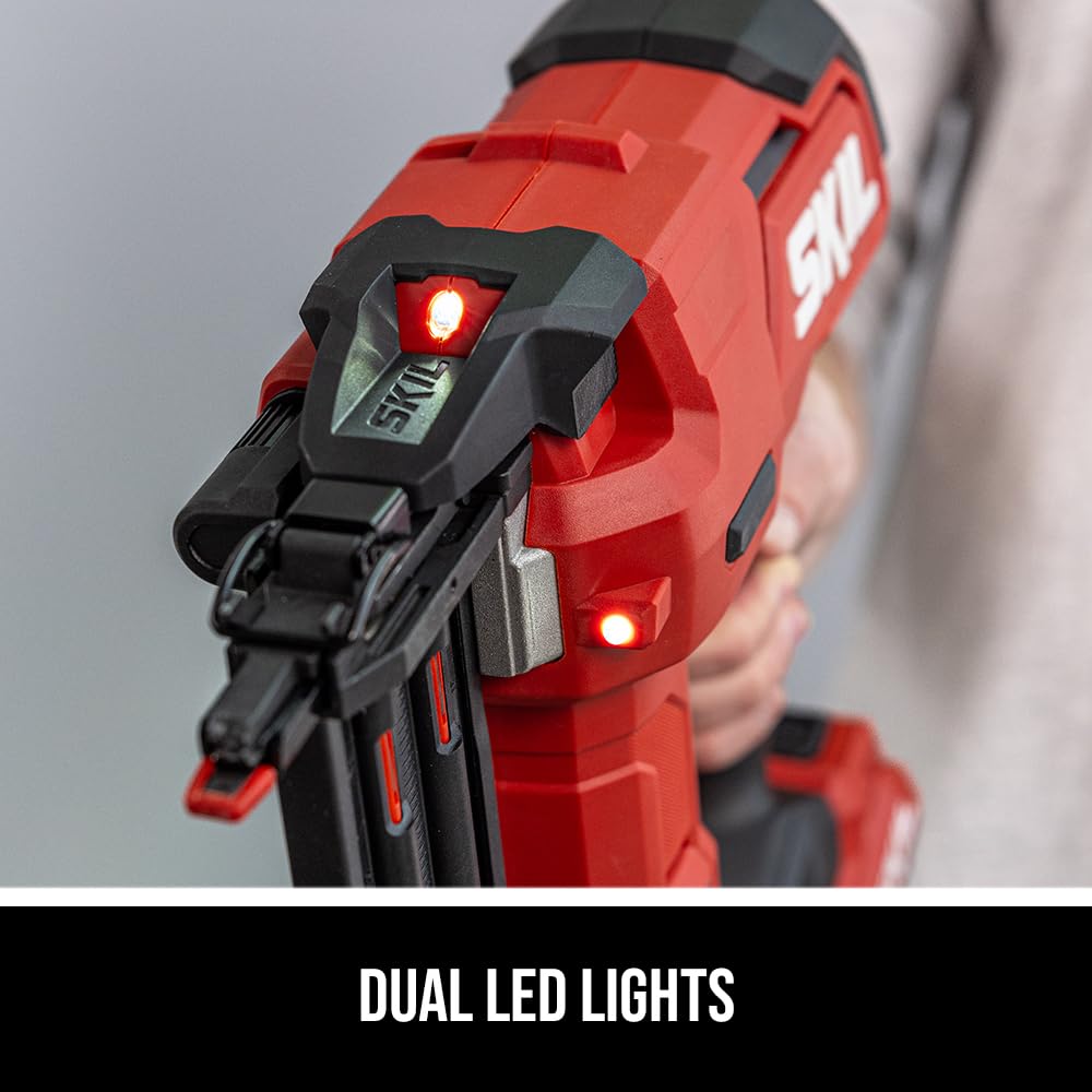 SKIL PWR CORE 20 Brushless 20V 18Ga Brad Nailer Kit including 2.0Ah USB-C Battery and Charger-NA1800B-10 Skil