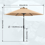 MASTERCANOPY Patio Umbrella for Outdoor Market Table (7.5ft,Khaki) MASTERCANOPY