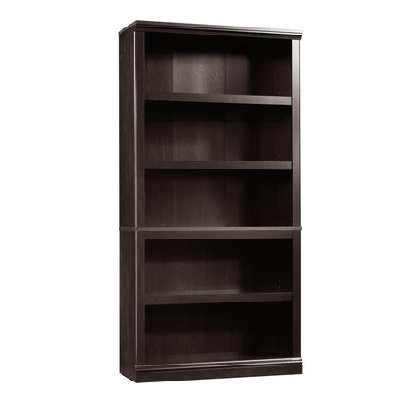 Sauder Miscellaneous Storage 5 Bookcase/book shelf, L: 35.28" x W: 13.23" x H: 69.76", Estate Black Sauder