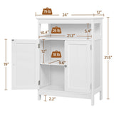 Yaheetech Bathroom Floor Storage Cabinet, Wooden Free Standing Storage Organizer with 2 Doors & Adjustable Shelves, for Living Room Hallway, White Yaheetech
