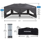 OASISHOME Pop-up Gazebo Instant Portable Canopy Tent 10'x20', with 6 Removable Sidewalls, Windows, Stakes, Ropes, Carrying Bag, for Patio/Outdoor/Wedding Parties and Commercial Events (10x20, Grey) OASISHOME