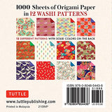 Origami Paper Washi Patterns 1,000 sheets 4" (10 cm): Tuttle Origami Paper: Double-Sided Origami Sheets Printed with 12 Different Designs (Instructions for Origami Crane Included) WoodArtSupply
