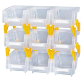 AERCANA Plastic Garage Stacking Hanging Storage Bins,5-1/3"X4-1/5 X3,Clear,9 pack AERCANA