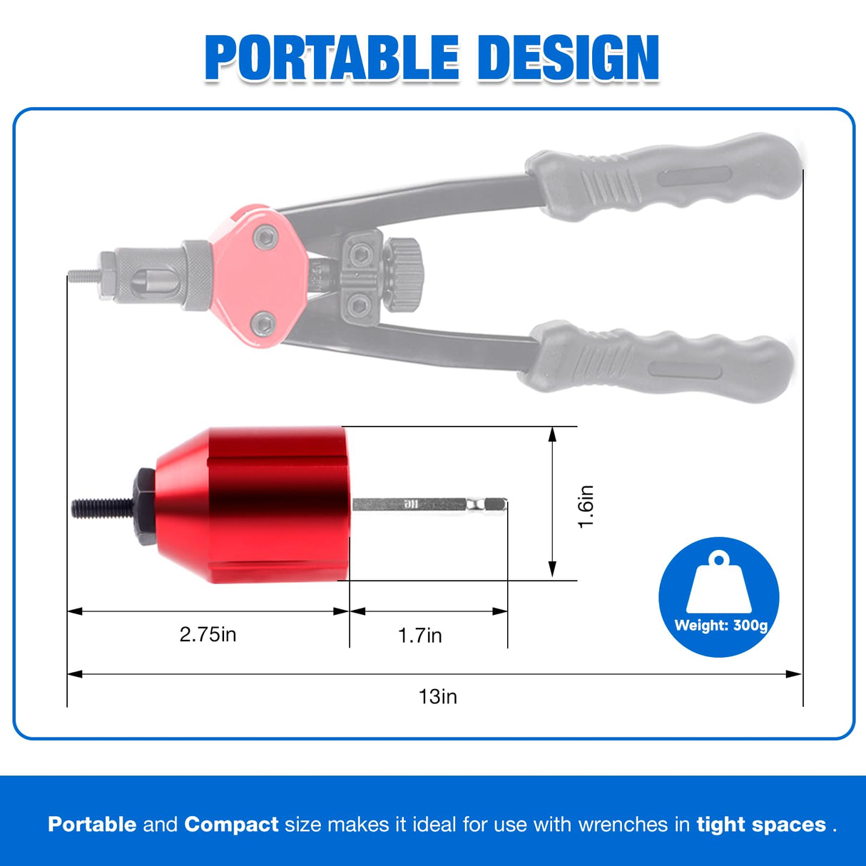 YUZES Rivet Nut Tool Drill Adapter Kit, Labor-Saving Rivet Nut Gun Cordless with 12 Mandrels and 260 PCS Rivet Nuts, Rivnut Tool Kit for Nutsert, Cars, Metalwork, Home Improvement, DIY - 30 Series YUZES