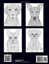 Dog Coloring Book For Adults: Mandala Patterns of Amazing Dogs and Puppies For Mindfulness, Relaxation And Stress Relief WoodArtSupply