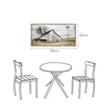 Barn Framed Wall Art Farmhouse: Rustic Farm Wood Picture Decor Large Windmill Country Scene Painting Horizontal Nature Landscape Artwork Panoramic Countryside View Print for Home Living Room Bedroom SD SOFT DANCE