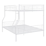 Metal Bunk Beds Full XL Over Queen Size with Ladder and High Guardrail, Able to Split, Full XL Over Queen Metal Bunk Beds, Storage Space, Noise Free, Easy Assembly (White) Bellemave
