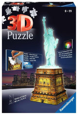 Ravensburger Statue of Liberty Night Edition - 108 Piece 3D Jigsaw Puzzle for Kids and Adults | Precision Fit with Easy Click Technology | Durable Display Piece | Over a Century of Quality Ravensburger