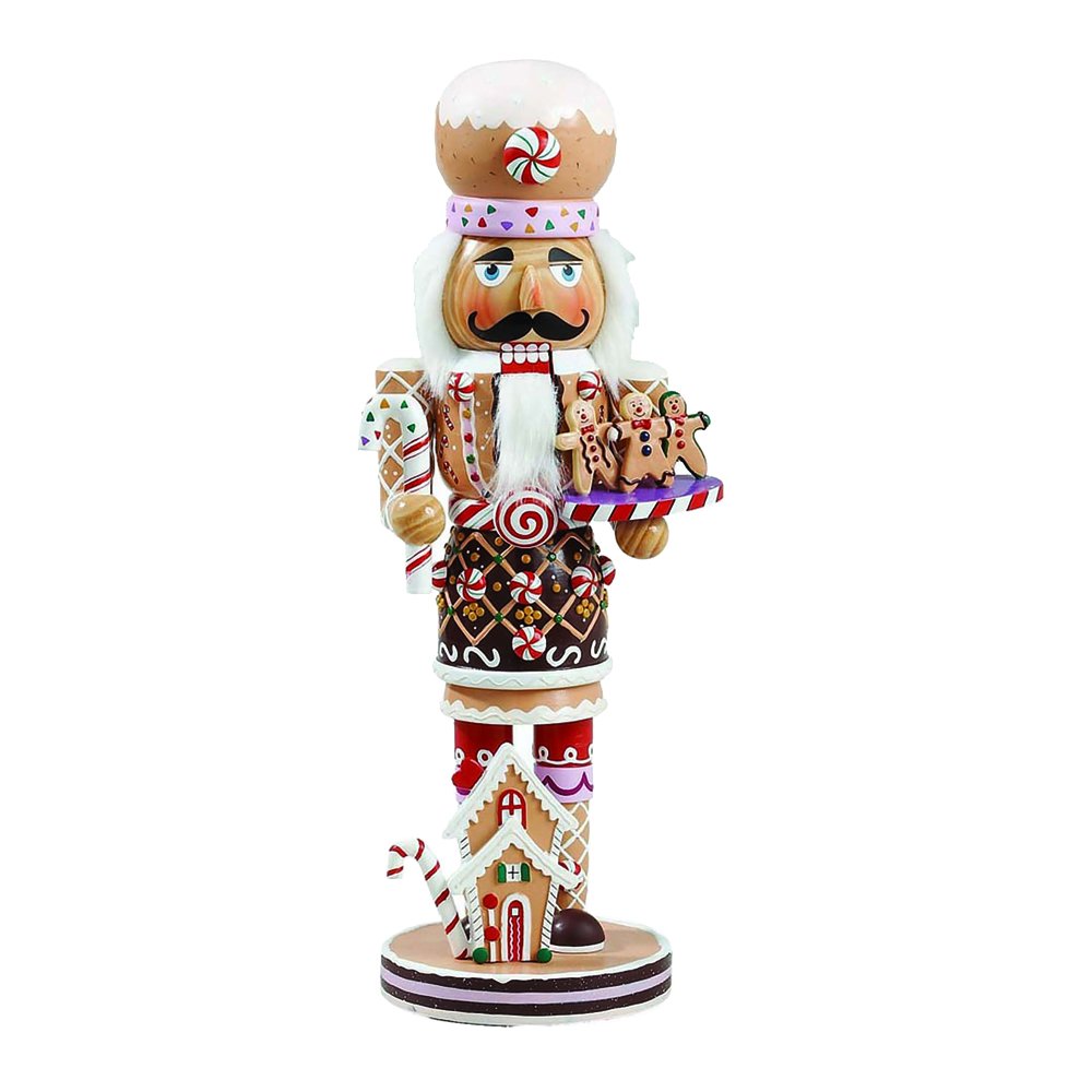 Kurt Adler 16-Inch Wooden Gingerbread Christmas Nutcracker (Color May Vary),Brown/Beige Kurt S. Adler