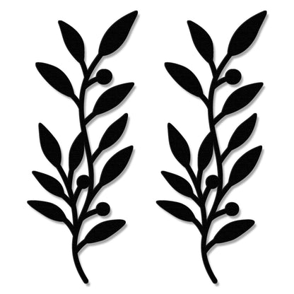 Zzbakress 2 Pieces Wooden Vine Olive Branch Leaf Leaf Wall Decor,Farmhouse Signs for Living Room Decoration (Black) - WoodArtSupply