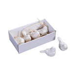 Set of 6 White Ceramic Birds Creative Co-Op