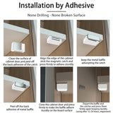 Jiayi Adhesive Magnetic Cabinet Door Catches 4 Pack Cabinet Door Magnet White Magnet Catch Cupboard Magnetic Catches Stainless Steel Kitchen Magnetic Latch for Drawer Wardrobe Closet Door Closing Jiayi