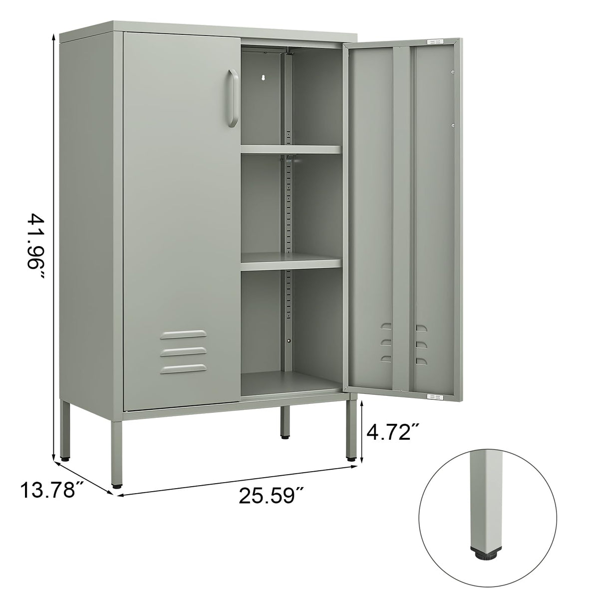 IRONFFICE Entryway Cabinet,Metal Locker Cabinet with Adjustable Shelves,Green Cabinets for Living Room,Kitchen,Outdoor IRONFFICE