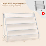 HAVEDAWN High-Transparent 4 Tier Kids Bookshelf, Sturdy Metal Large Size Book Rack Storage for Kids - Toddler Book Shelf Display for Nurasery, Kids Room, Deep Size Bookshelf Hold More Books HAVEDAWN