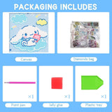 PERFECTSIGHT Cute 5D Diamond Art Kits with Wooden Frame, Kawaii DIY Painting Art for Adults Teen, Diamond Arts and Crafts Sets, Big Gem Full Drill Diamond Dots for Women Beginners (Big Ear) PERFECTSIGHT