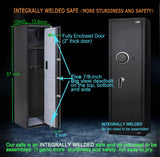 Langger V Gun Safe for Rifle, Upgraded Quick Access 5-6 Gun Large Rifle Gun Security Cabinet for Rifle Shotgun Firearms with/without Optics with Pistol Lock Box, Removable Storage Shelf BLACK LANGGER V