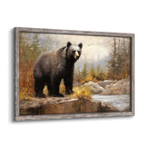 Framed Bear Picture Wall Art: Large Wild Animal Prints Woodland Wildlife Artwork Rustic Farmhouse Wood Painting for Living Room Bedroom old barn