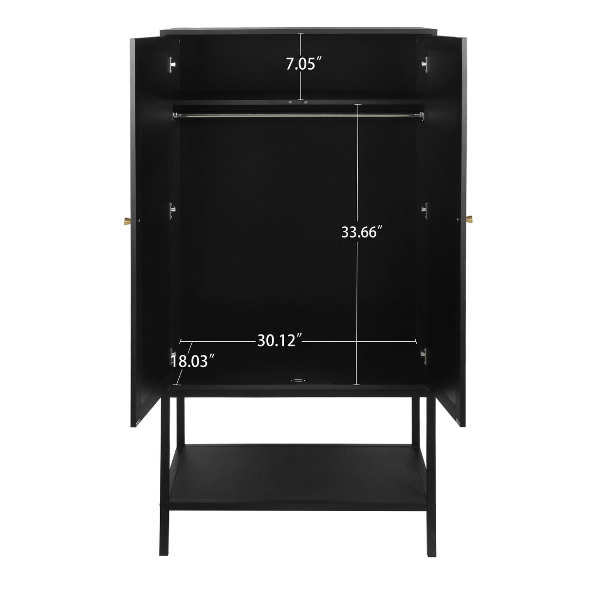 UHMUVFM Wardrobe Closet with 2 Doors, Rattan Wardrobe Cabinet with Shelves and Hanging Rail for Clothes, Bedroom Independent Wardrobe Closet (Black) UHMUVFM