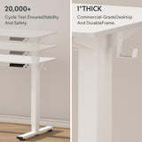 FLEXISPOT EN1 Whole Piece Standing Desk 55 x 28 Inches Stand Up Desk Workstation Home Office Computer Height Adjustable Desk (White Frame + White Top, 2 Packages) FLEXISPOT