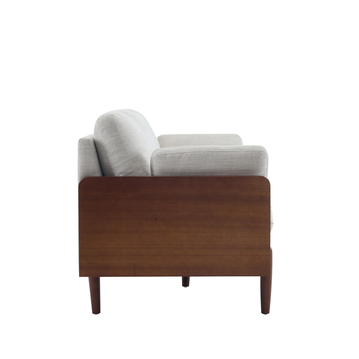 Merax 71.75" Mid-Century Modern Sofa with Plush Cushions, Wood Sides & Rounded Legs Compact & Stylish Couch for Living Room, Apartment Office, Beige Merax