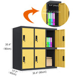 MECOLOR Metal Storage Lockers Employee lockers Small lockers and Business lockers for Home, Office, Garage,Gym,School... (W6D-YE) MECOLOR