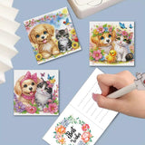 MaiYiYi 6 Pack DIY Cute Dog Diamond Art Greeting Cards Kit Cat Greeting Card Diamond Art Kits for Adults Little Pet Diamond Painting Greeting Cards for Family Friends Holiday Birthday MaiYiYi
