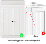 RASOO Kitchen Pantry Cabinet 72" Freestanding Pantry Storage Cabinet with Drawer and Adjustable Shelves Cupboard Buffet Cabinet,Bathroom or Hallway, White (Grid) RASOO