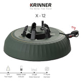 Krinner Christmas Tree X-12 Deluxe - Green Tree Stand - Original Single Cable Operation, Holds up to 12 ft Live Trees - Foot Pedal Setup & Water Reservoir with Level Indicator - German Made Krinner