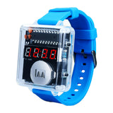 DIY Watch Soldering Practice Kit, PEMENOL 12/24H Selectable Soldering Project Kit, 10S Automatic Sleep Mode, Electronic Learning Kit for Beginners Present School College STEM Education, Blue PEMENOL