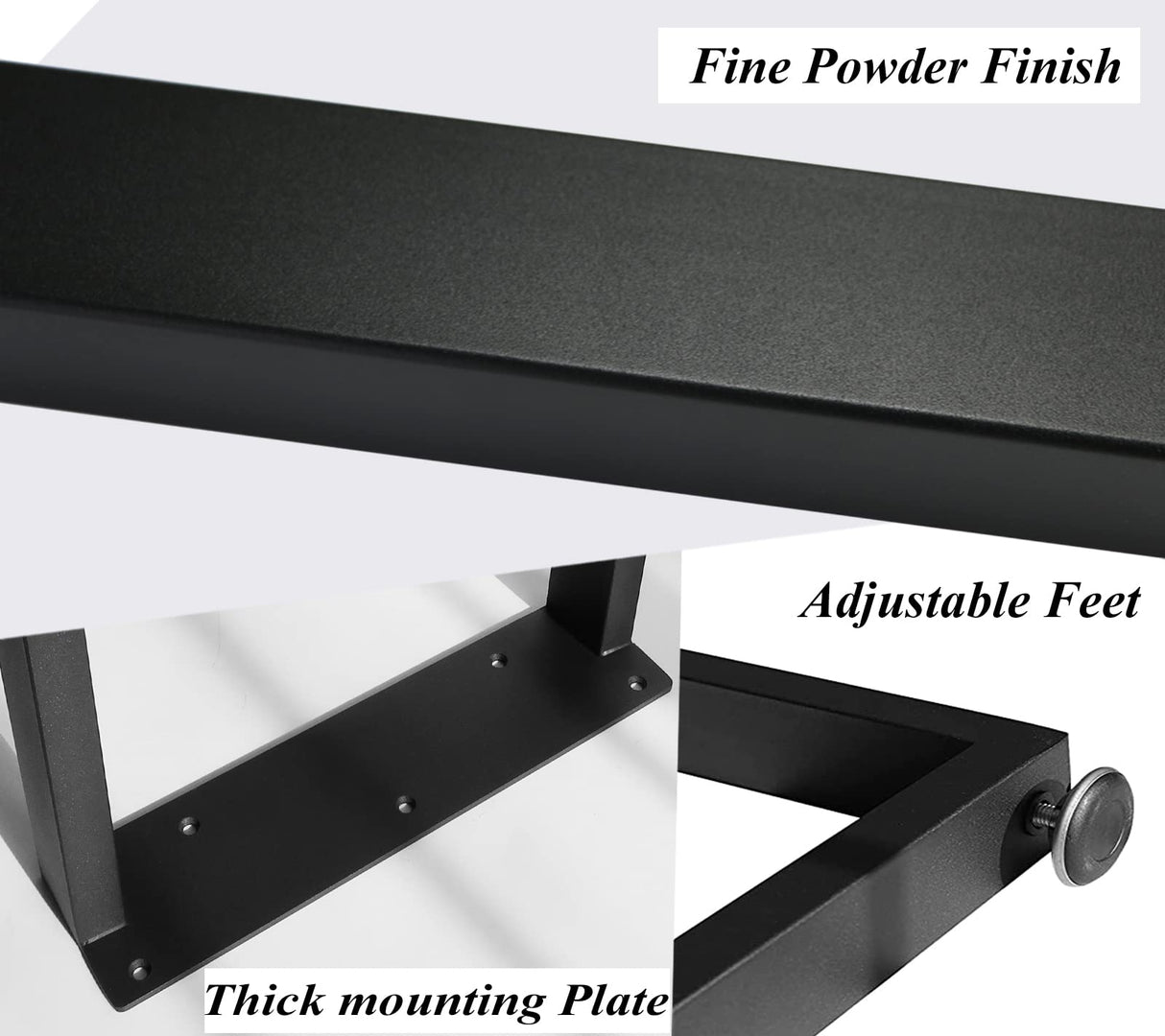 Luffioner 16” Bench Legs,Metal Table Legs Heavy Duty Furniture Legs 16",Coffee Table Legs Side Table Legs,16”Height 11”Wide,Set of 2 Luffioner