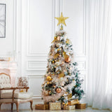 Christmas Tree Toppers Xmas Glitter Gold Hollow Star Treetop Topper for Christmas Tree Decoration. 1 XIMISHOP