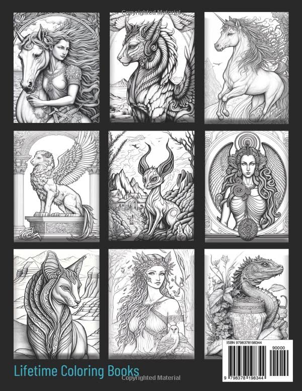 Mystical Creatures Coloring Book for Adults WoodArtSupply