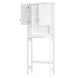 UTEX Over The Toilet Storage Cabinet, Bathroom Above Toilet Cabinet Organizer with Adjustable Shelves, White UTEX