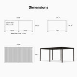 PURPLE LEAF Louvered Pergola 12' × 20' Outdoor Hardtop Gazebo Sun Shade with Adjustable Canopy Patio Aluminum Retractable Roof for Outside Deck Backyard Pavilion PURPLE LEAF